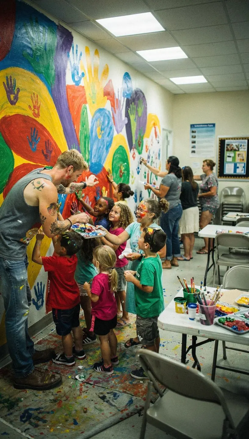 Abstract art styles showcased in vibrant studio setting.
